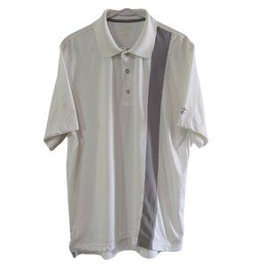 Izod Men's Polo Shirt, Golf, White Gray, Large, Performx Cool FX, Short Sleeve